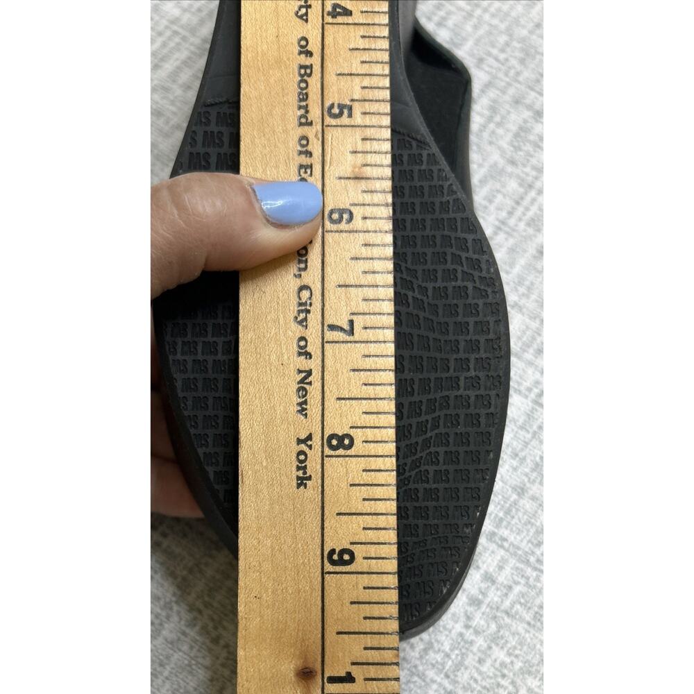 Stuart Weitzman Offset Sandal Shoe Womens Size 8 M Black Leather Slingback Wedge - Picture 12 of 14